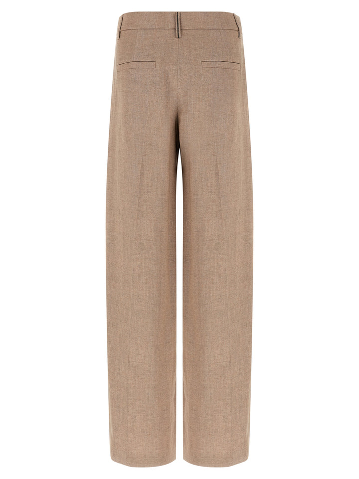 Brunello Cucinelli Multicolor Linen Flared Pants