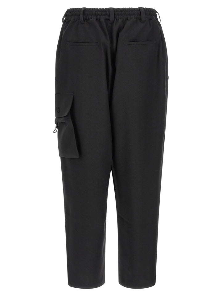 Y-3 Black Polyester Cargo Pants