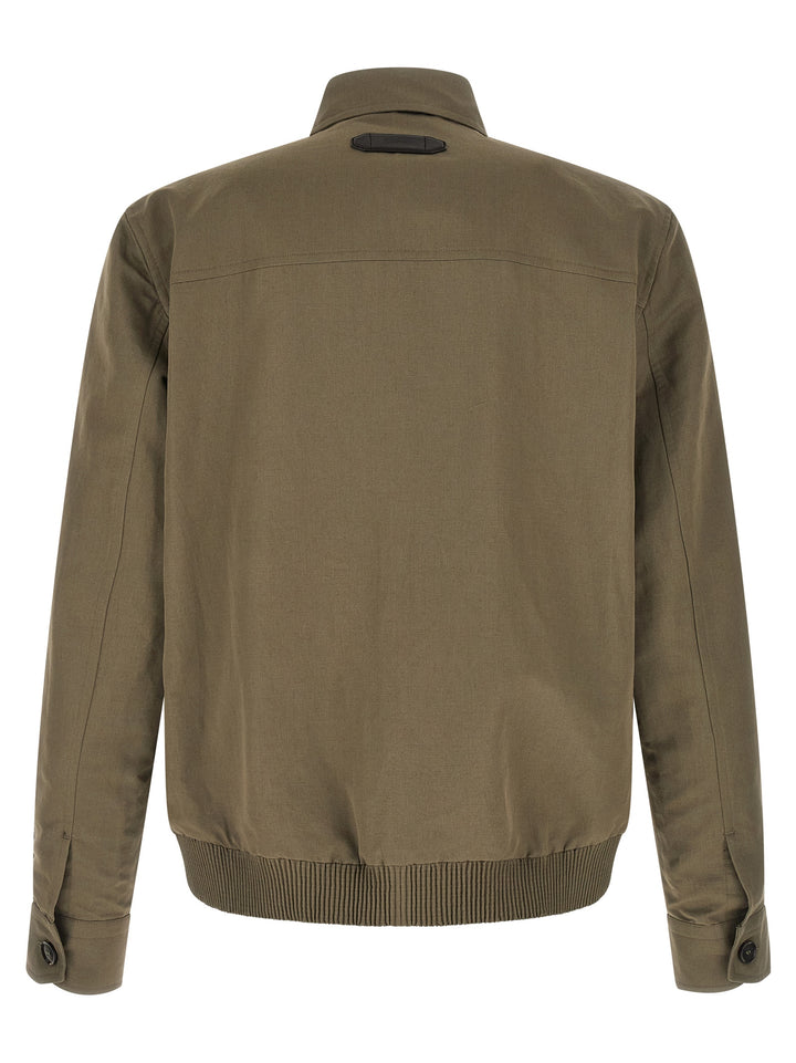 Brioni Bicolor Linen Full-Length Jacket