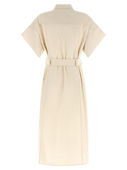 PINKO Beige Cotton Midi Dress