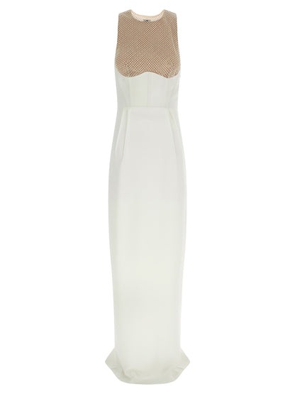 Elisabetta Franchi White Polyester Long Dress