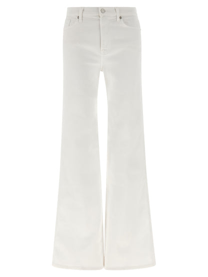 7 For All Mankind White Cotton Flared Jeans