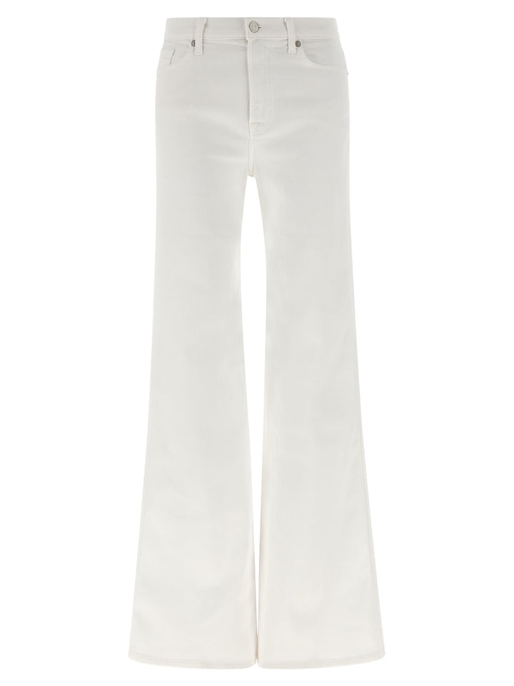 7 For All Mankind White Cotton Flared Jeans