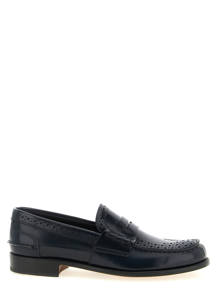 Church's Blue Calfskin Slip-On Loafers