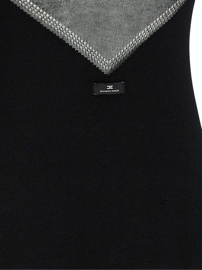 Elisabetta Franchi Black Viscose Short Dress