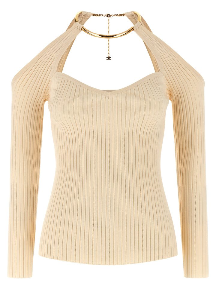 Elisabetta Franchi Beige Viscose Cardigan