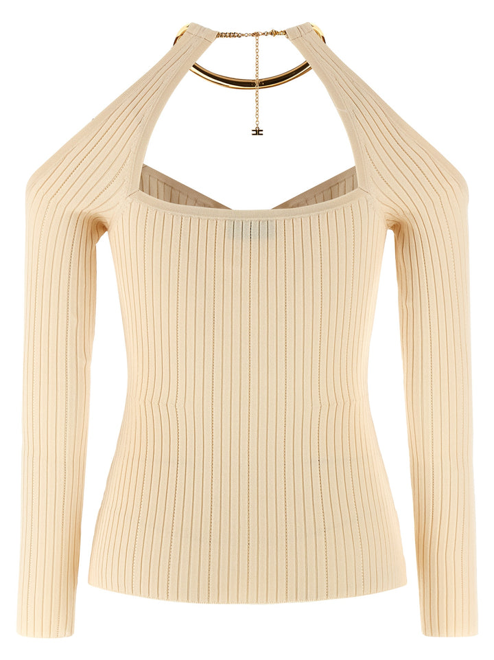 Elisabetta Franchi Beige Viscose Cardigan