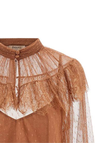 Twinset Brown Polyester Blouse