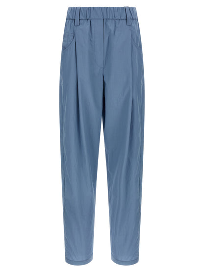 Brunello Cucinelli Blue Cotton Casual Pants