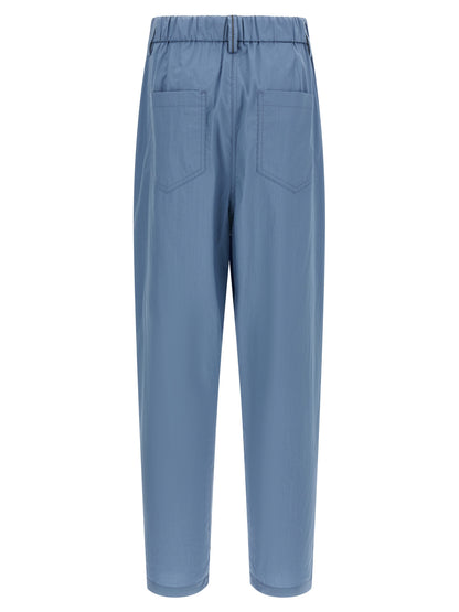 Brunello Cucinelli Blue Cotton Casual Pants