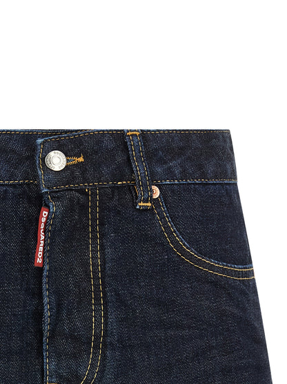 Dsquared² Blue Cotton Long Skirt