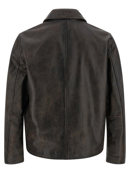Diesel Brown Cowhide Leather Jacket
