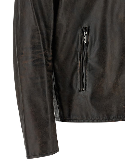 Diesel Brown Cowhide Leather Jacket