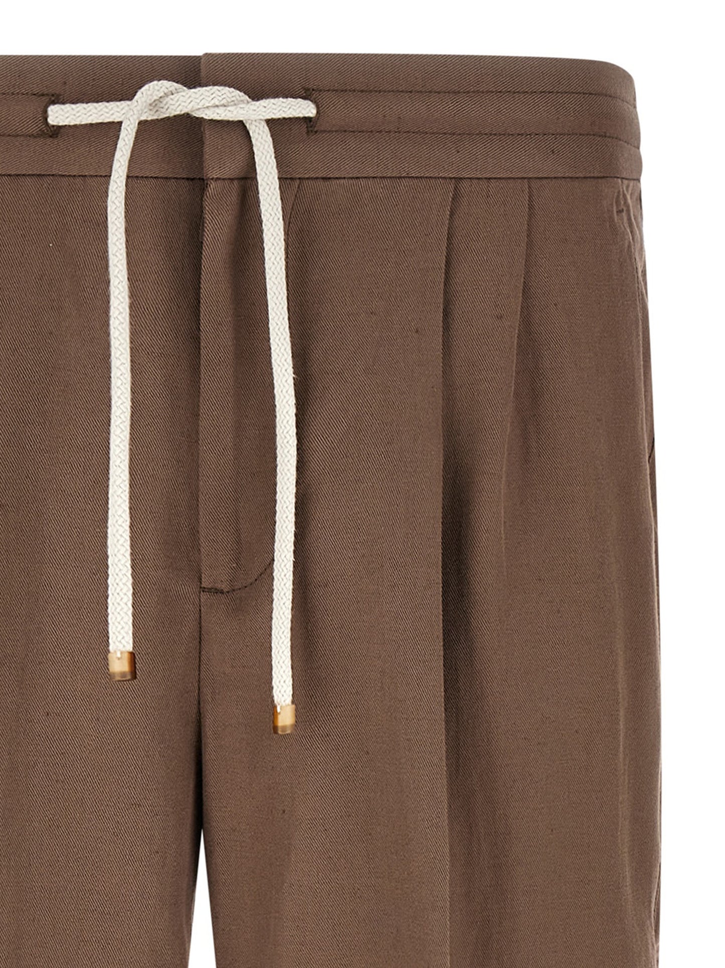 Brunello Cucinelli Brown Linen Casual Pants