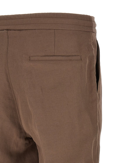 Brunello Cucinelli Brown Linen Casual Pants