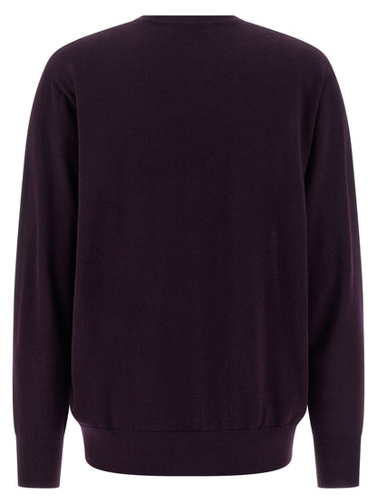 Dries Van Noten Purple Merino Wool Cardigan