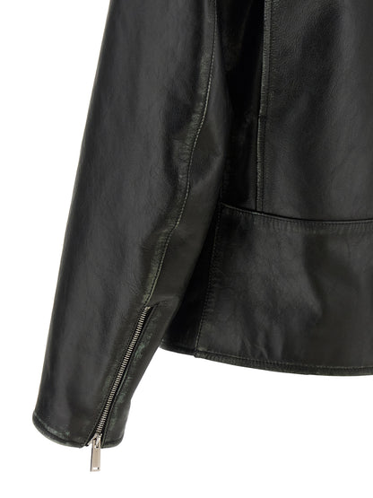 Dsquared² Black Leather Leather Jacket
