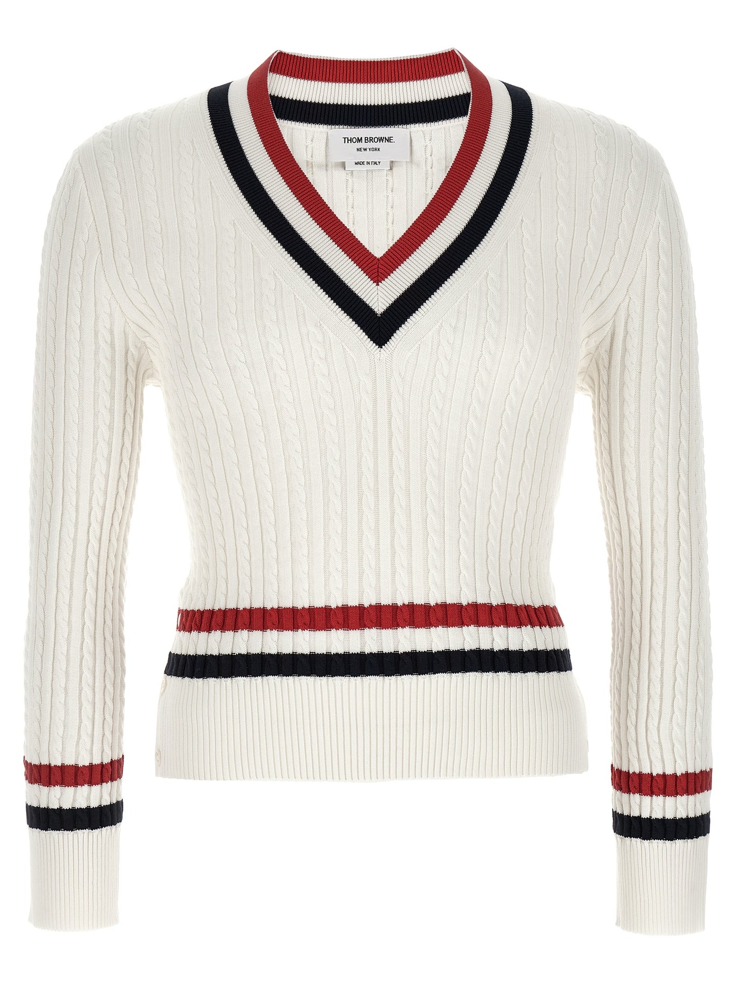 Thom Browne White Cotton Cardigan
