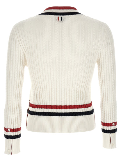 Thom Browne White Cotton Cardigan