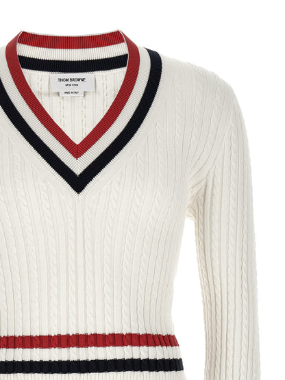 Thom Browne White Cotton Cardigan