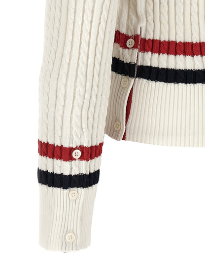 Thom Browne White Cotton Cardigan
