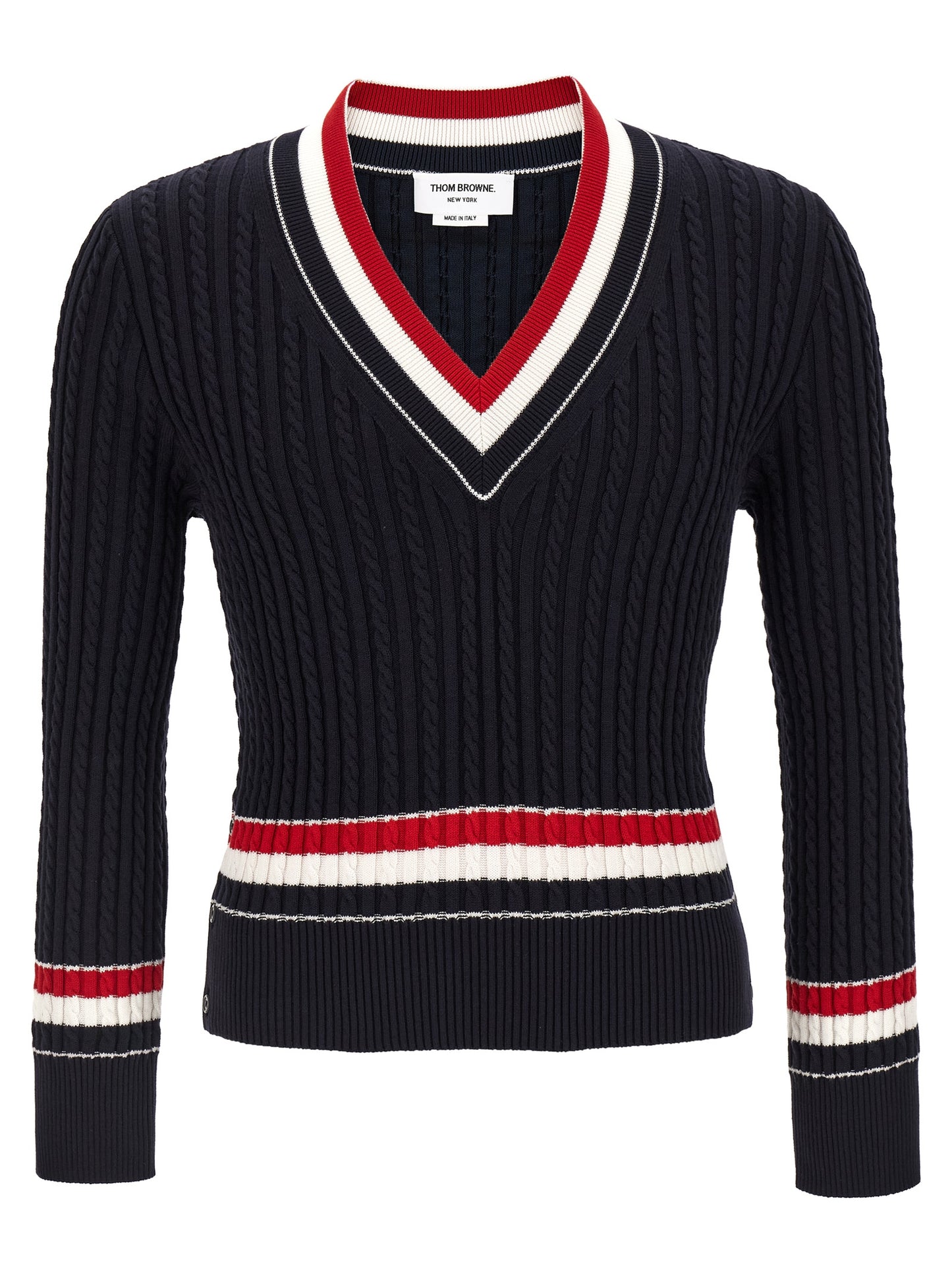 Thom Browne Blue Cotton Cardigan