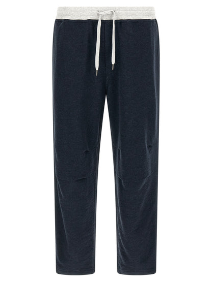 Brunello Cucinelli Blue Cotton Joggers (Workout Pants)