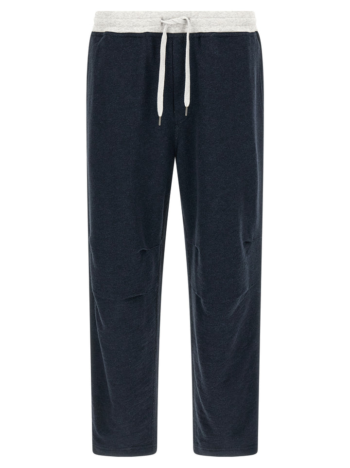 Brunello Cucinelli Blue Cotton Joggers (Workout Pants)