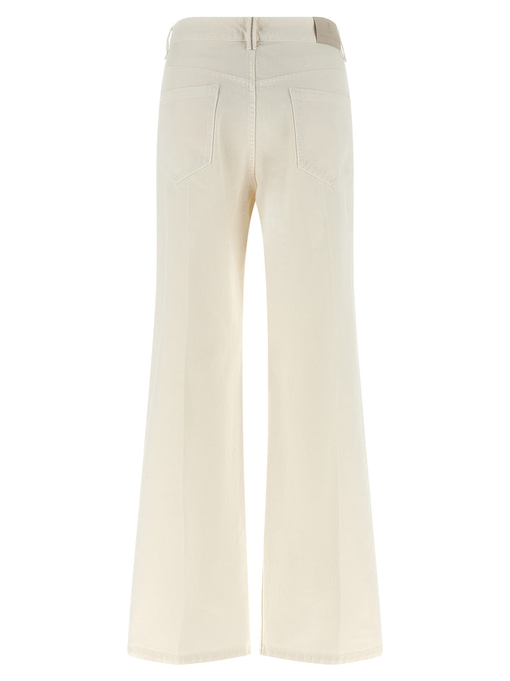 Brunello Cucinelli White Cotton Relaxed Fit Jeans