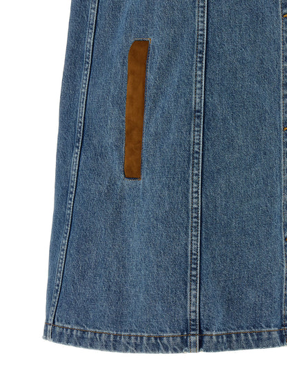 Versace Blue Cotton Short Dress