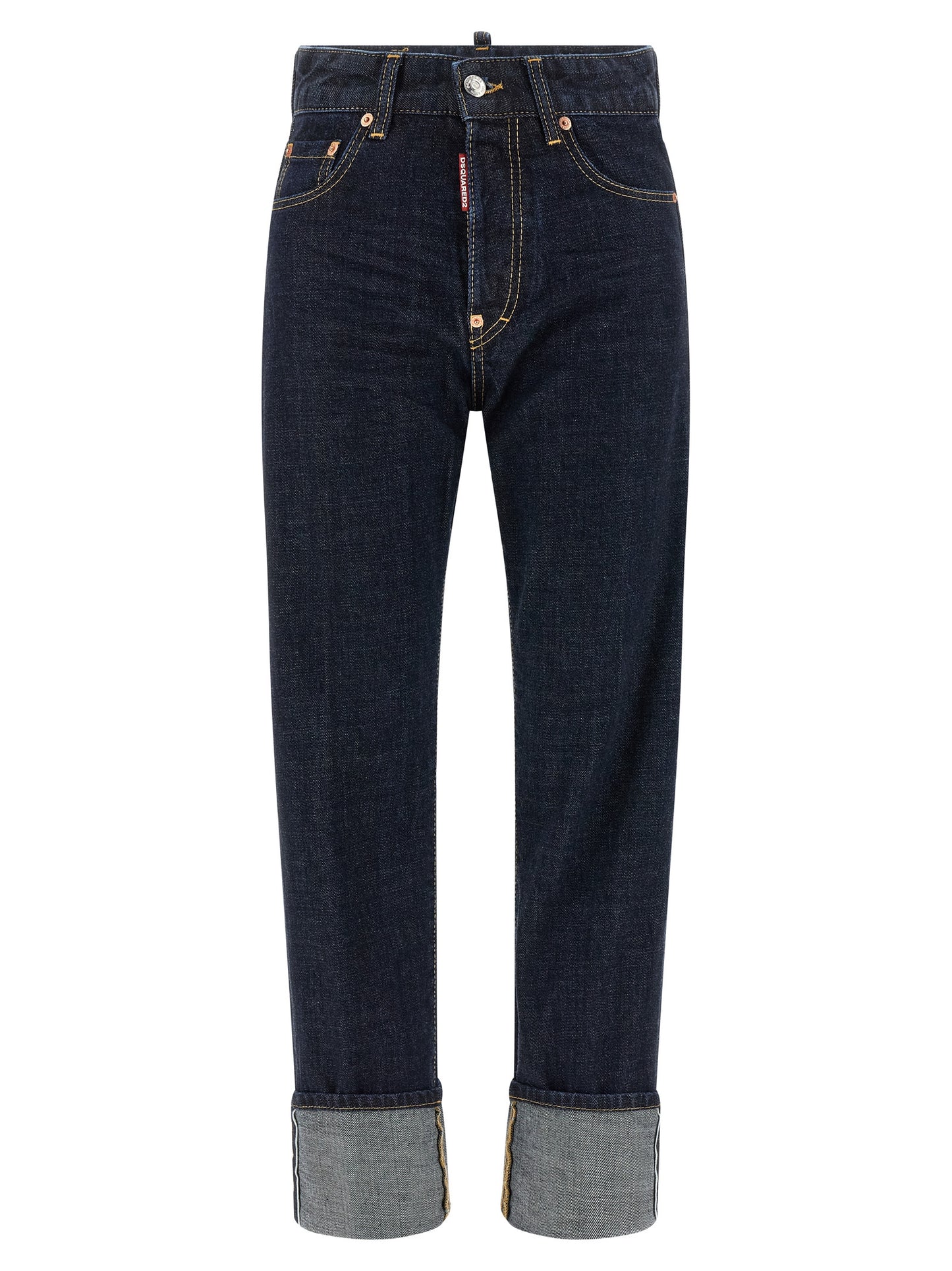 Dsquared² Blue Cotton Straight-Leg Jeans