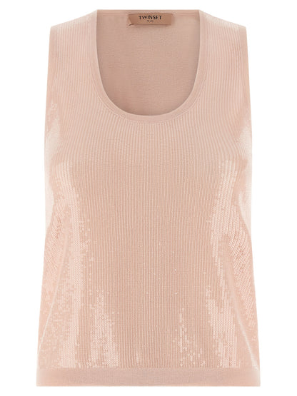 Twinset Multicolor Cotton Sleeveles T-Shirt