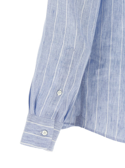Brunello Cucinelli Blue Linen Blouse
