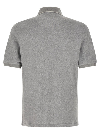 Brunello Cucinelli Gray Cotton Polo Shirt
