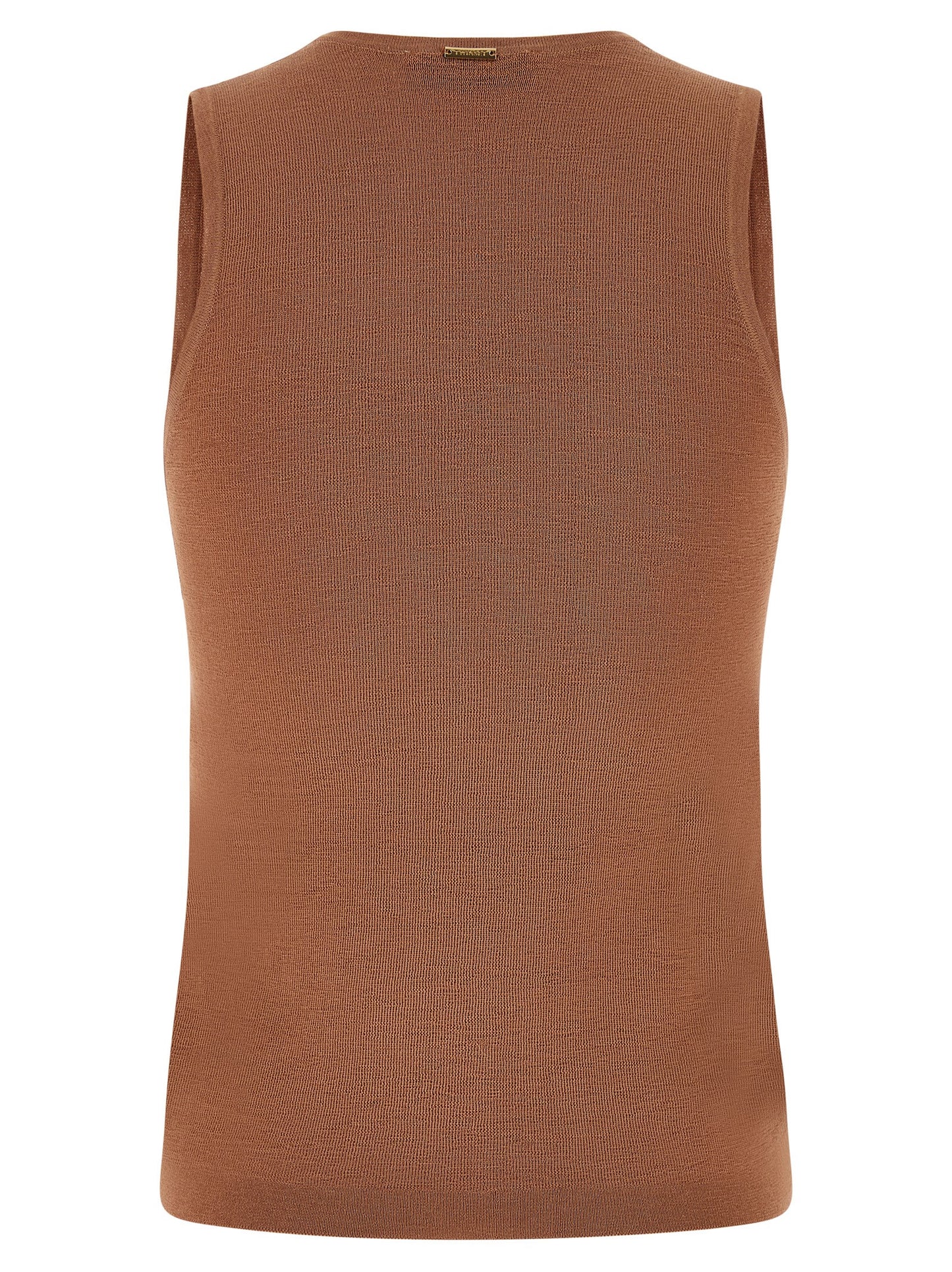 Twinset Brown Cotton Sleeveles T-Shirt