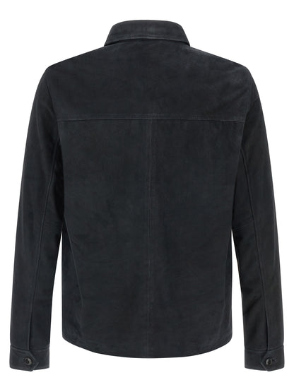 Pal Zileri Blue Leather Leather Jacket