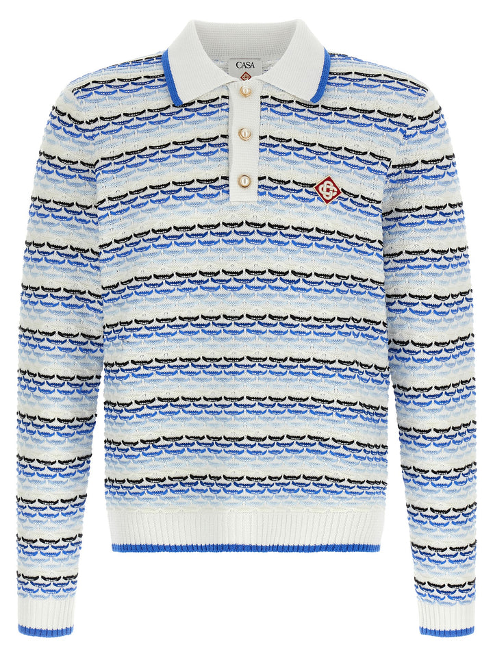Casablanca Blue Cotton Polo Shirt