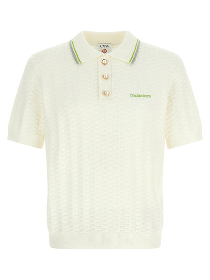 Casablanca White Cotton Polo Shirt