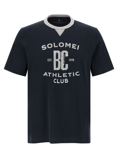 Brunello Cucinelli Blue Cotton T-Shirt