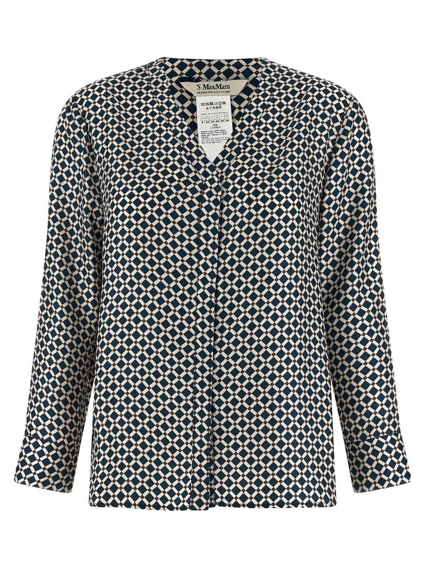 'S Max Mara Blue Silk Blouse