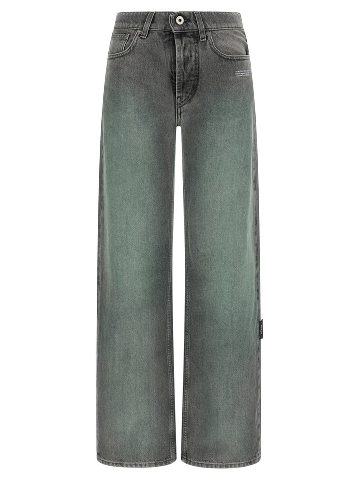 Off-White Gray Cotton Jeans Denim