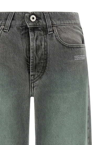 Off-White Gray Cotton Jeans Denim