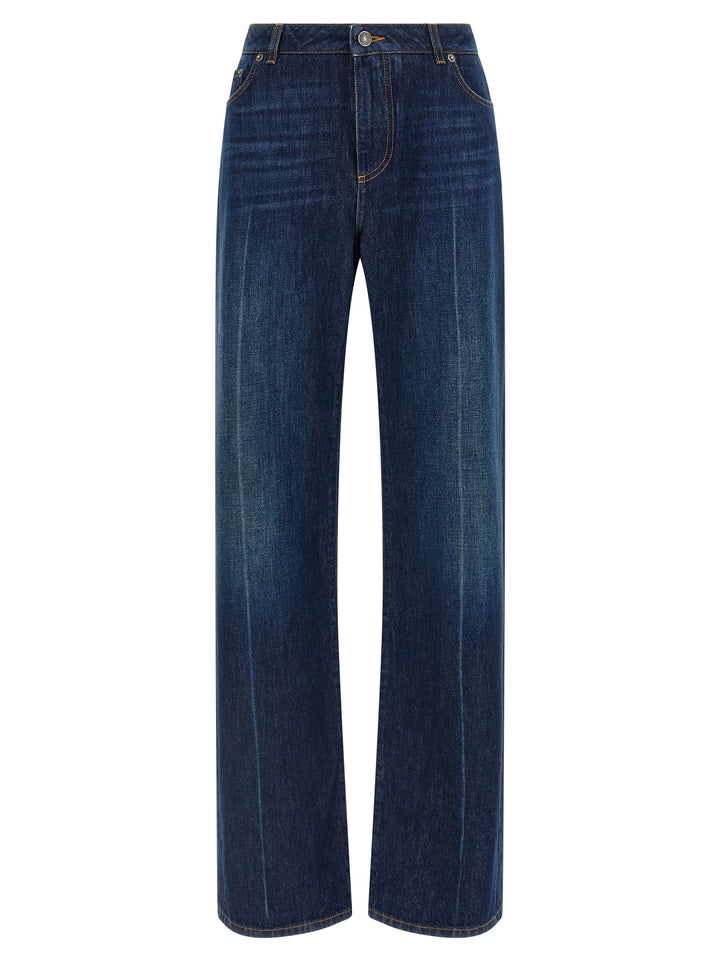 Dolce & Gabbana Blue Cotton Straight-Leg Jeans