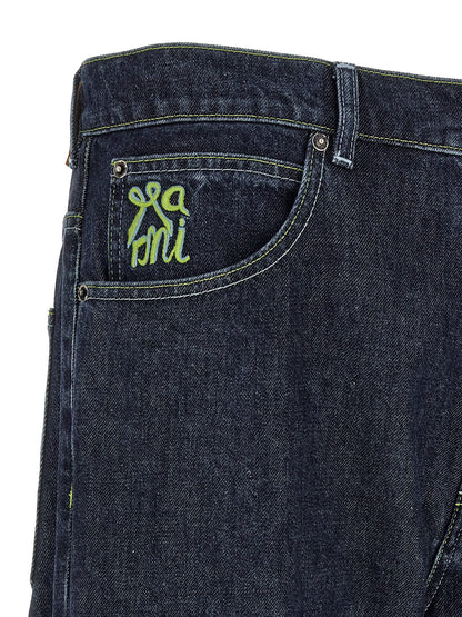 Marni Blue Cotton Straight-Leg Jeans