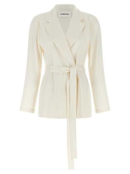 P.A.R.O.S.H. White Polyester Blazer