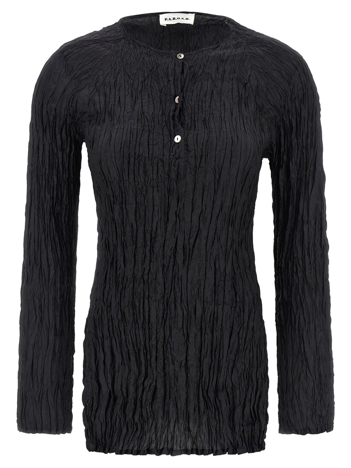 P.A.R.O.S.H. Black Silk Blouse