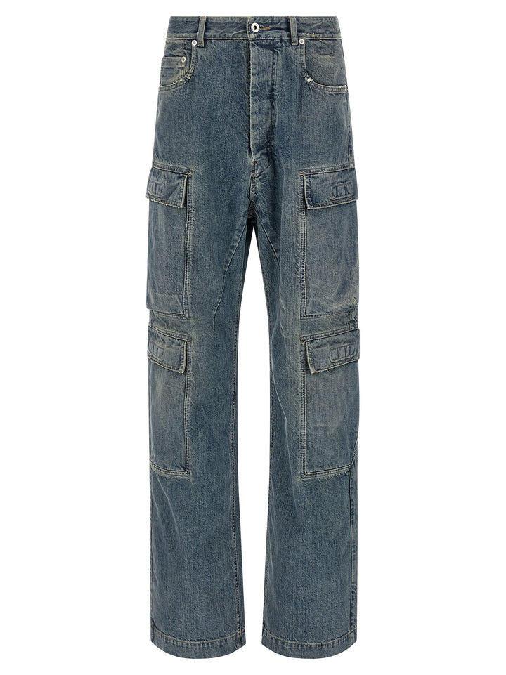 DRKSHDW Blue Cotton Cargo Pants