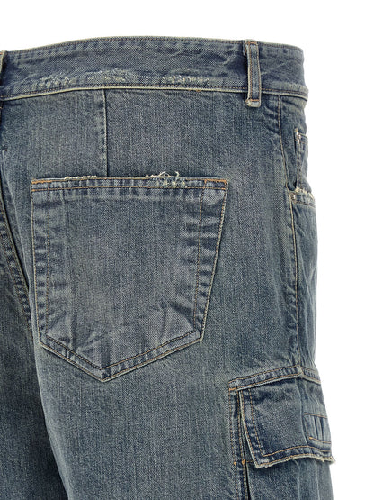 DRKSHDW Blue Cotton Cargo Pants