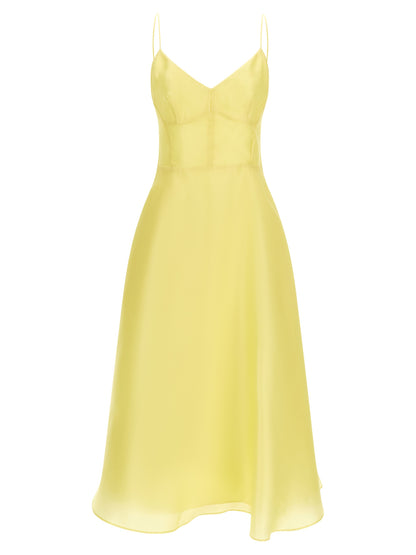 Alberta Ferretti Bicolor Silk Midi Dress