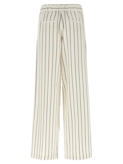 Peserico White Linen Casual Pants